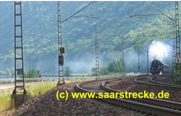 Dampflok 5519  auf der Saarstrecke