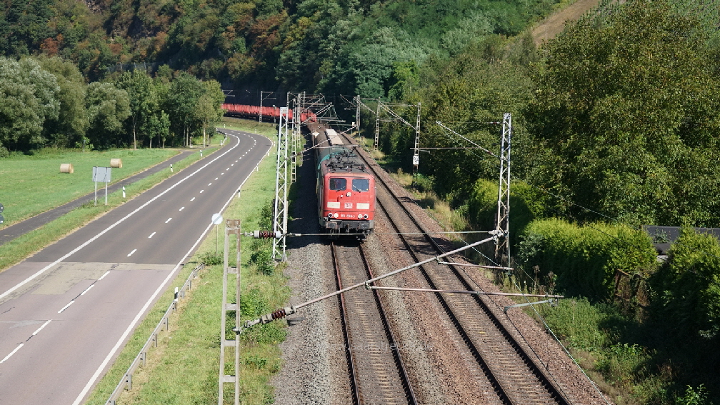 Saarstrecke: Gterzug in der Einfahrt von Schoden 1